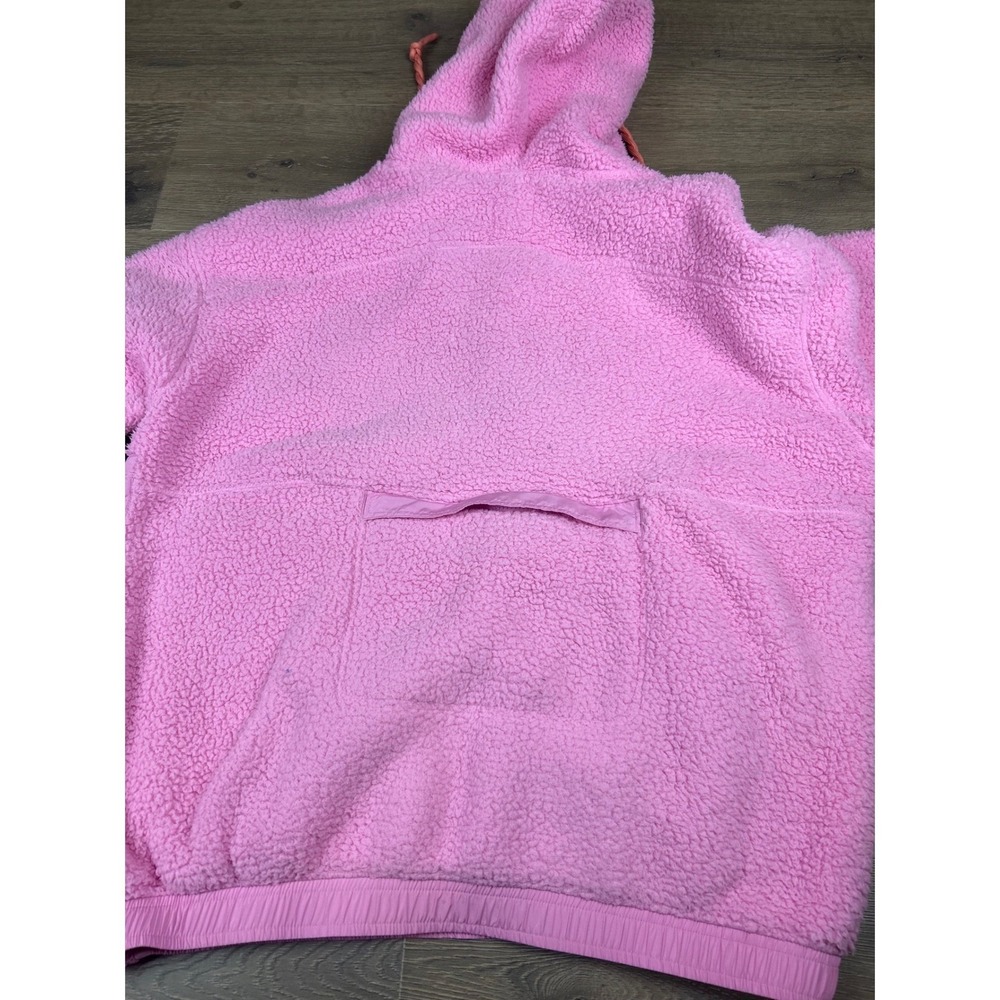 Altar'd State Pink Sherpa Fleece Hoodie Snap Zip Pullover Womens XS Oversized - Picture 9 of 9